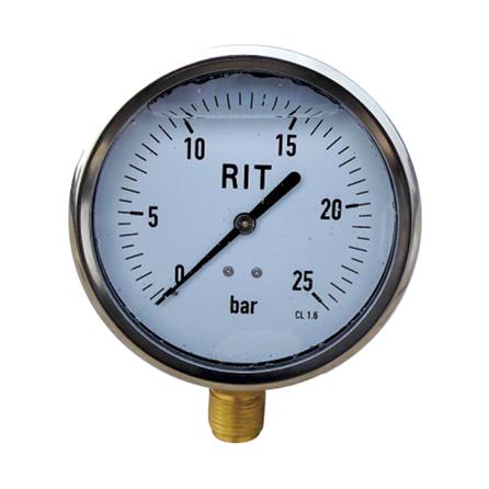 Y100徑向全鋼充油壓力表螺紋M20x1.5